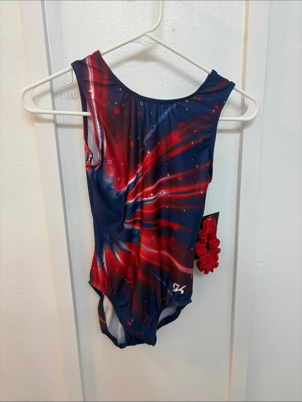 GK Red and Navy Sparkle Gymnastics Leotard